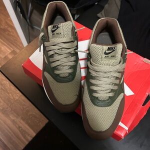 Nike Air Max Olive and Chocolate Sneakers